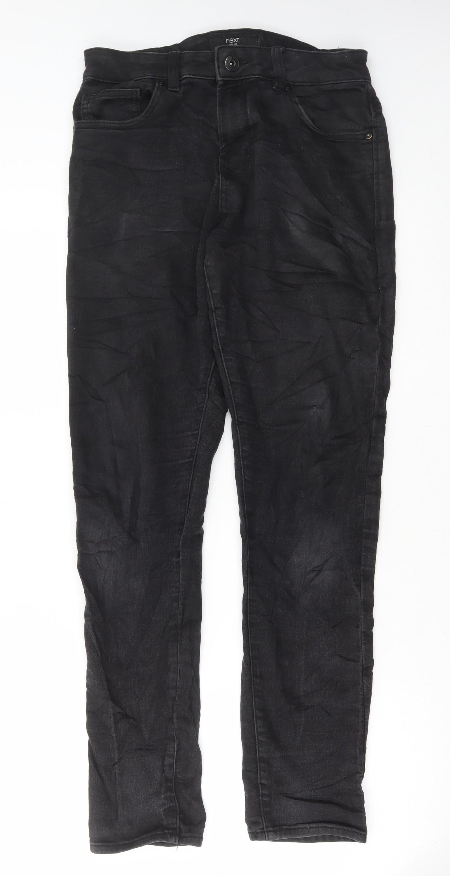 NEXT Womens Black Cotton Skinny Jeans Size 32 in L30 in Regular Button