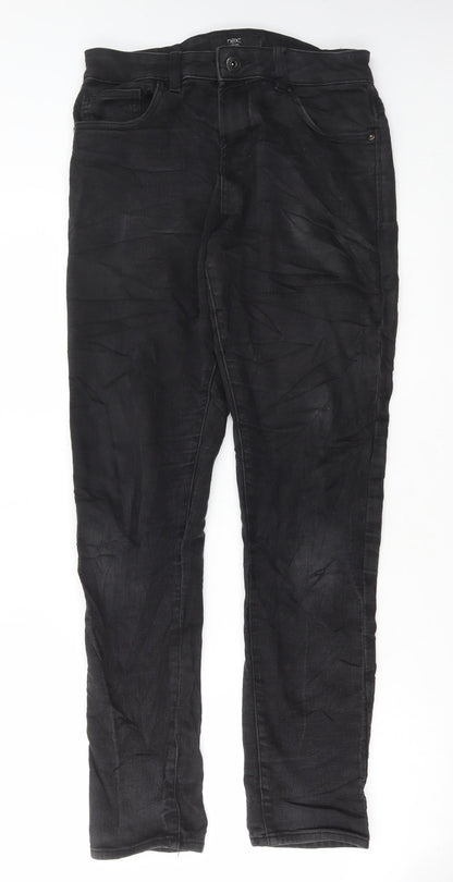 NEXT Womens Black Cotton Skinny Jeans Size 32 in L30 in Regular Button