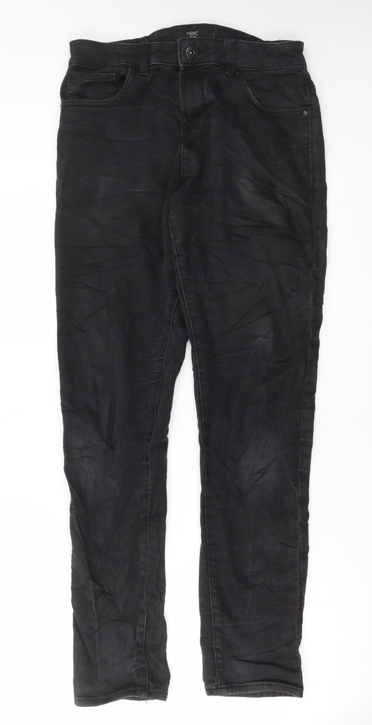 NEXT Womens Black Cotton Skinny Jeans Size 32 in L30 in Regular Button