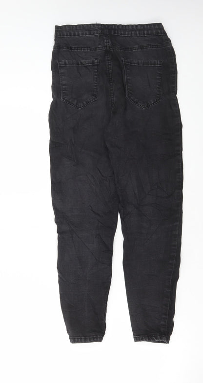 Denim & Co. Womens Black Cotton Skinny Jeans Size 12 L26 in Regular Button