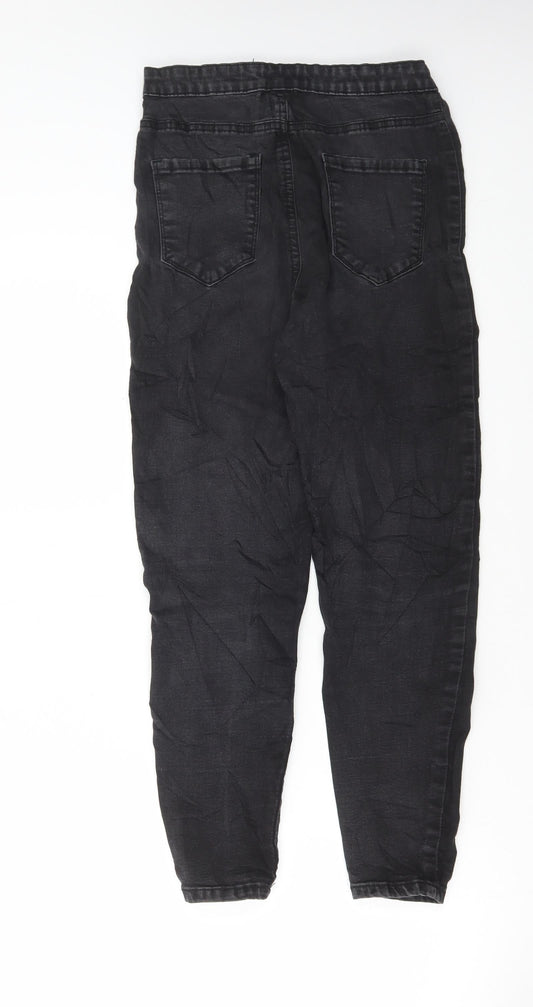 Denim & Co. Womens Black Cotton Skinny Jeans Size 12 L26 in Regular Button