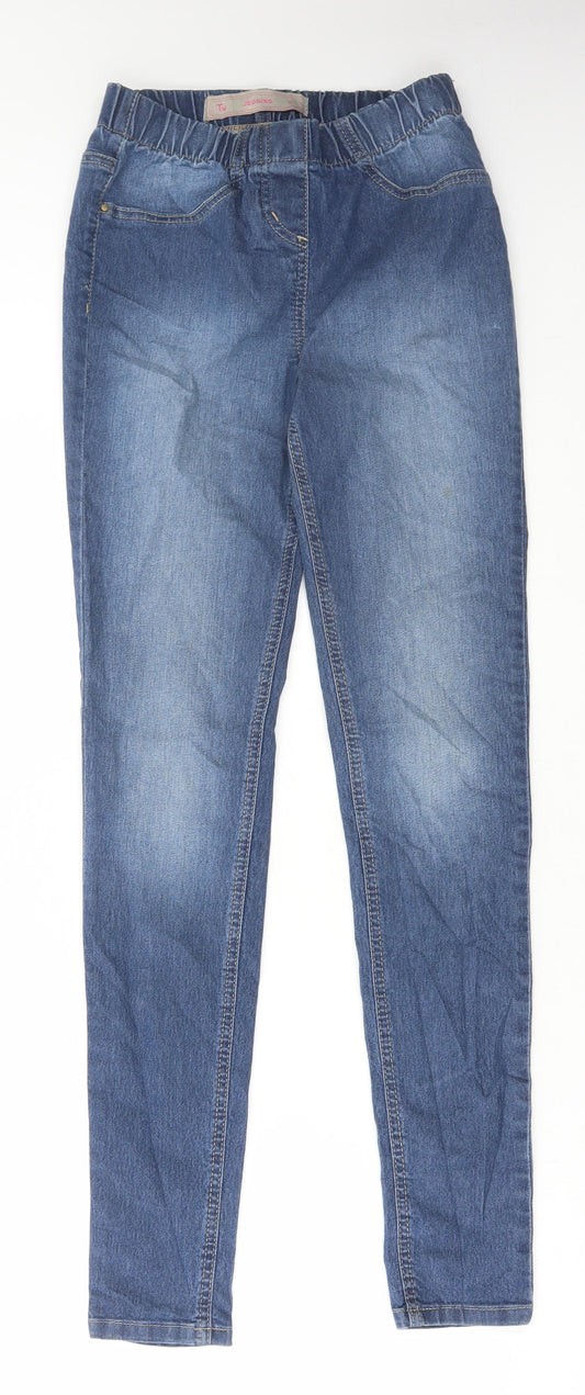 TU Womens Blue Cotton Jegging Jeans Size 8 L31 in Regular