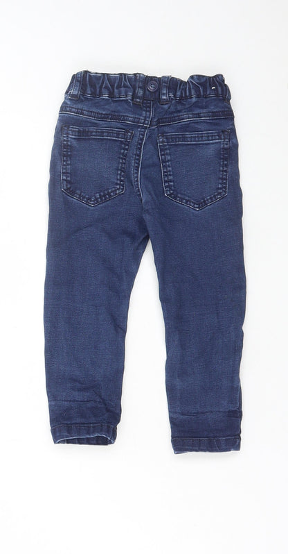 NEXT Boys Blue Cotton Jeans Size 12-18 Months Button