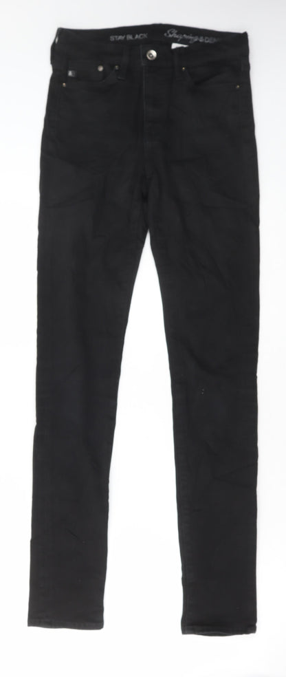 &Denim Womens Black Cotton Skinny Jeans Size 28 in L32 in Regular Button