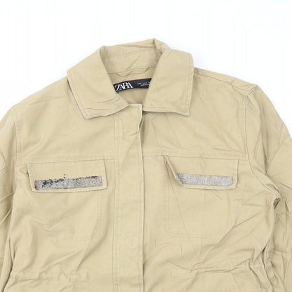 Womens UK Size S Zara Beige Jacket