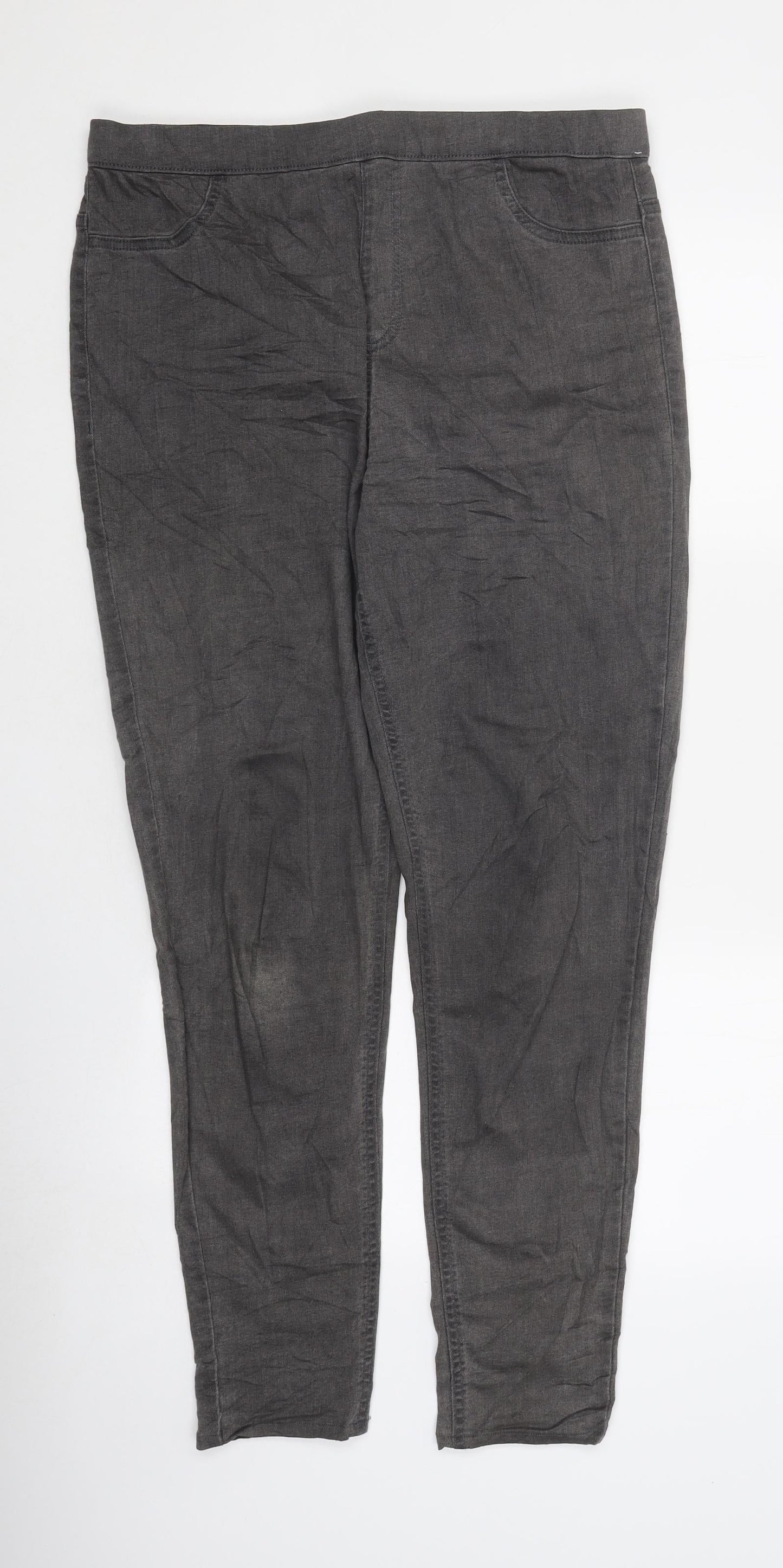 Womens UK Size 14 Marks and Spencer Regular Fit Jegging Grey Trousers