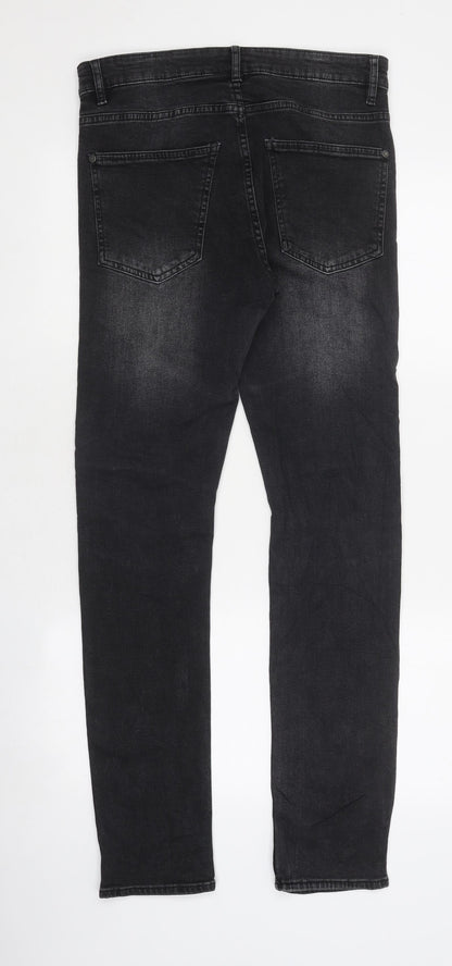 Womens UK Size 2XS Preworn Regular Fit Skinny Black Jeans
