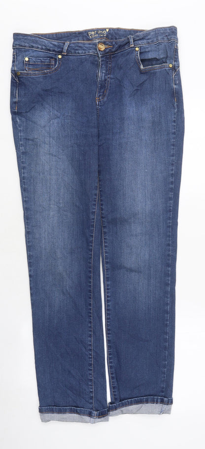 Womens UK Size M Preworn Regular Fit Straight Blue Jeans
