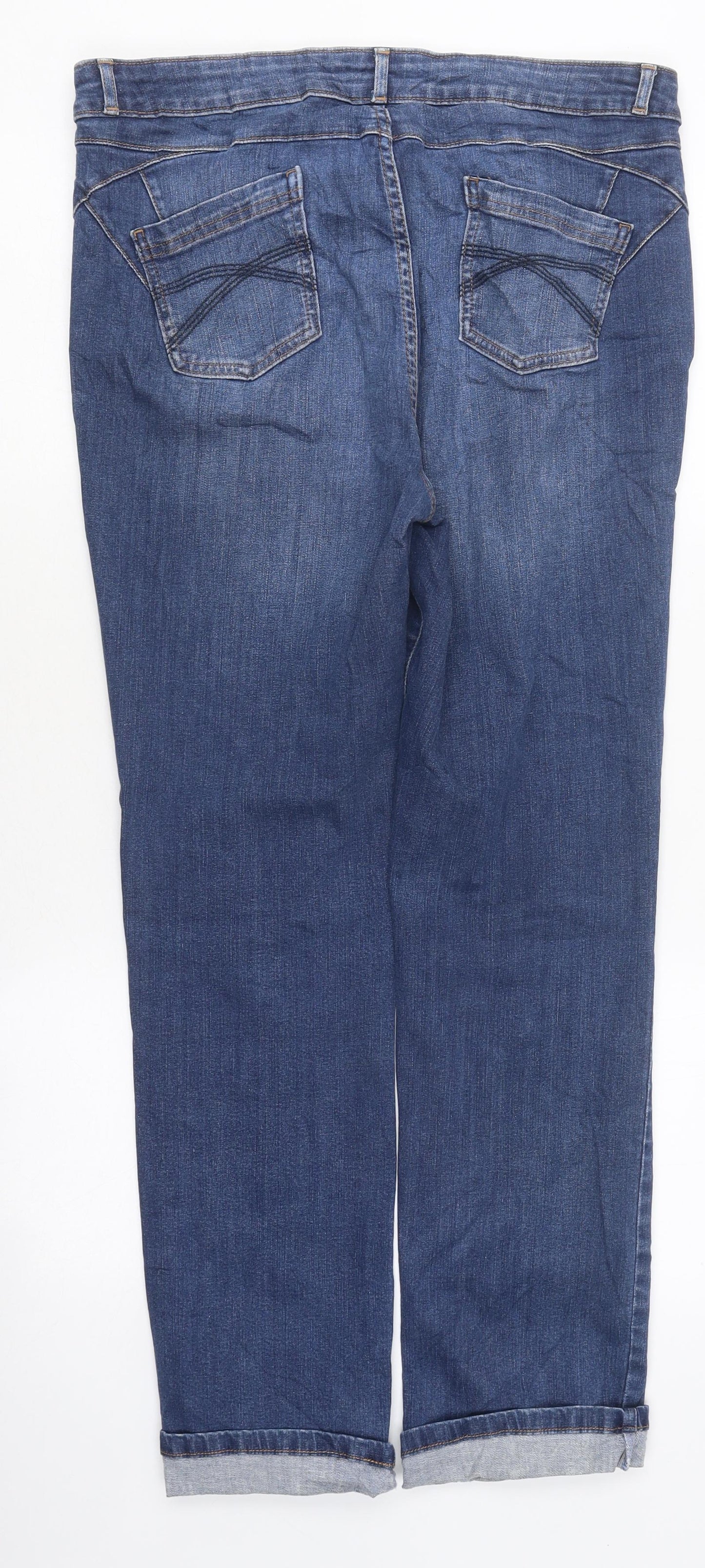 Womens UK Size M Preworn Regular Fit Straight Blue Jeans