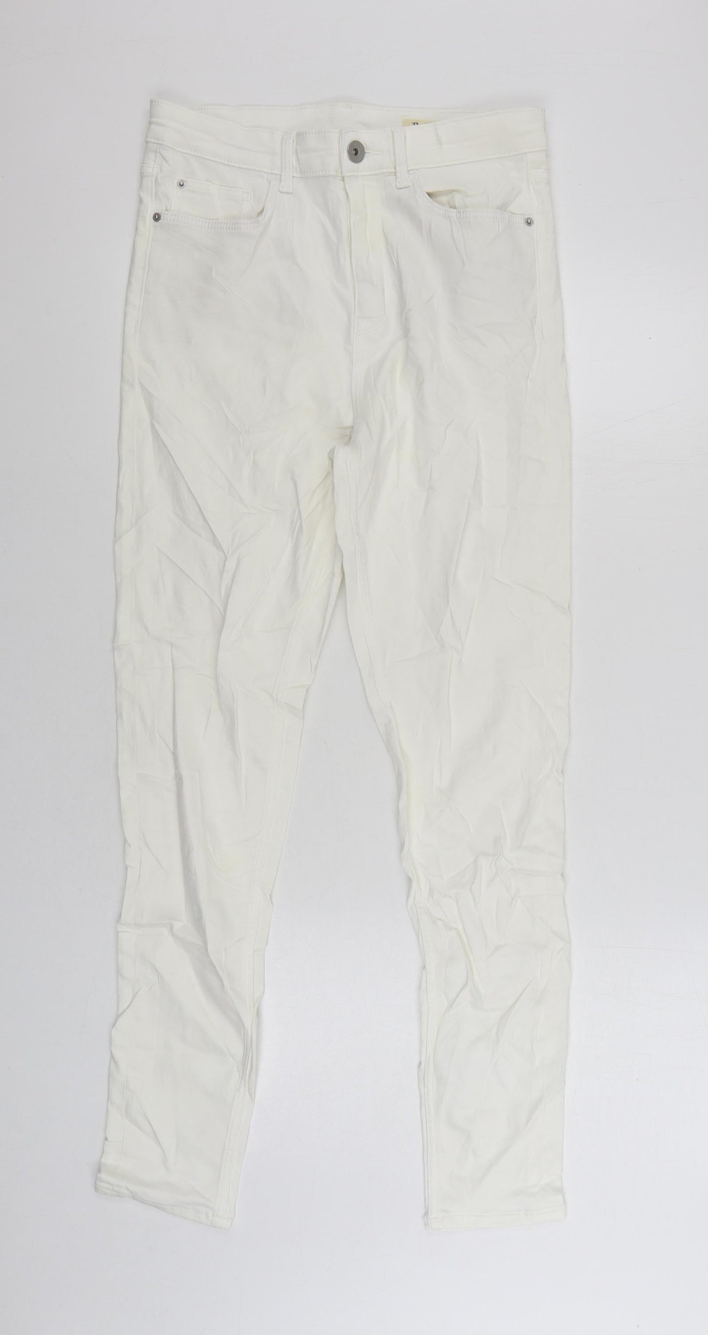 Womens UK Size 12 Marks and Spencer Regular Fit Skinny White Jeans