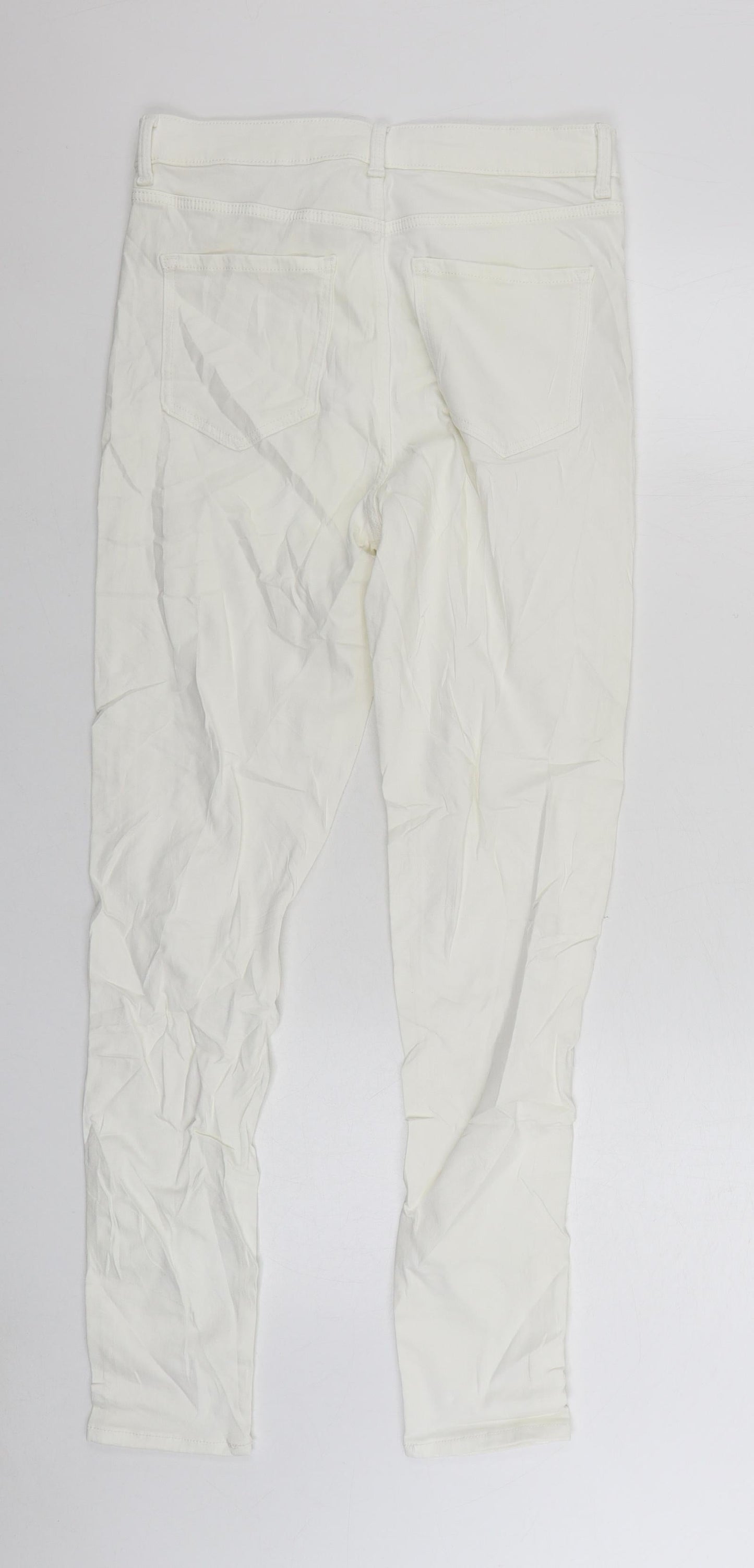 Womens UK Size 12 Marks and Spencer Regular Fit Skinny White Jeans