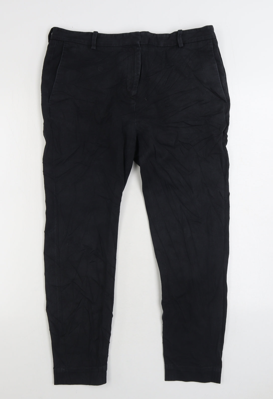 Stockholm Atelier Womens Black Cotton Straight Jeans Size 12 L25 in Regular Zip