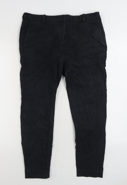 Stockholm Atelier Womens Black Cotton Straight Jeans Size 12 L25 in Regular Zip