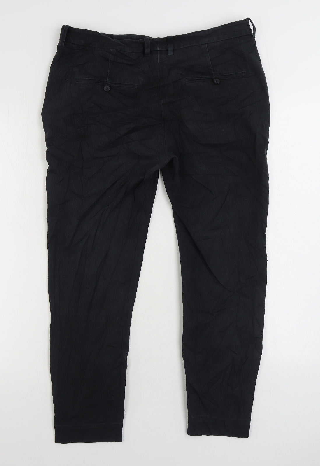 Stockholm Atelier Womens Black Cotton Straight Jeans Size 12 L25 in Regular Zip