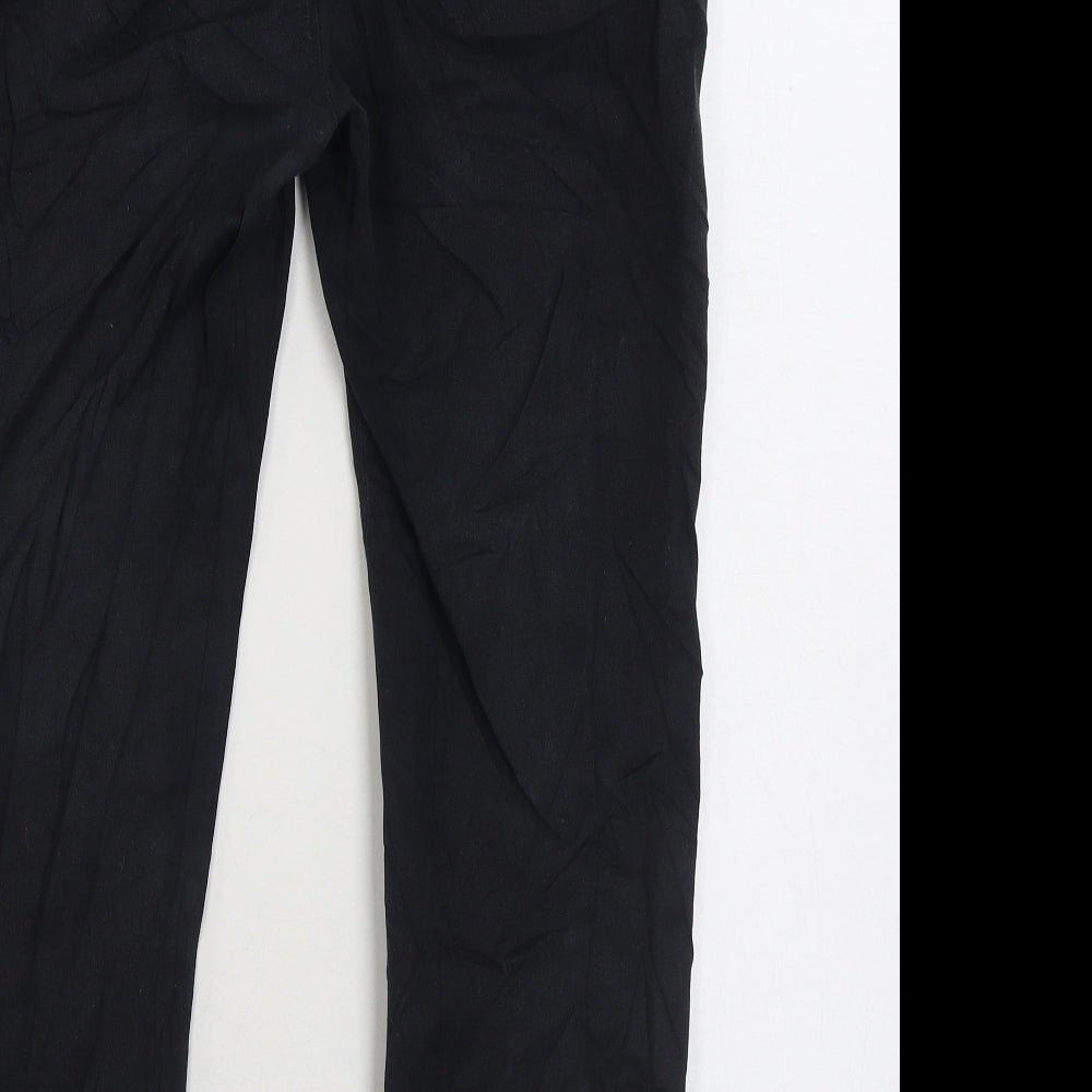Stockholm Atelier Womens Black Cotton Straight Jeans Size 12 L25 in Regular Zip