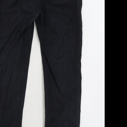 Stockholm Atelier Womens Black Cotton Straight Jeans Size 12 L25 in Regular Zip