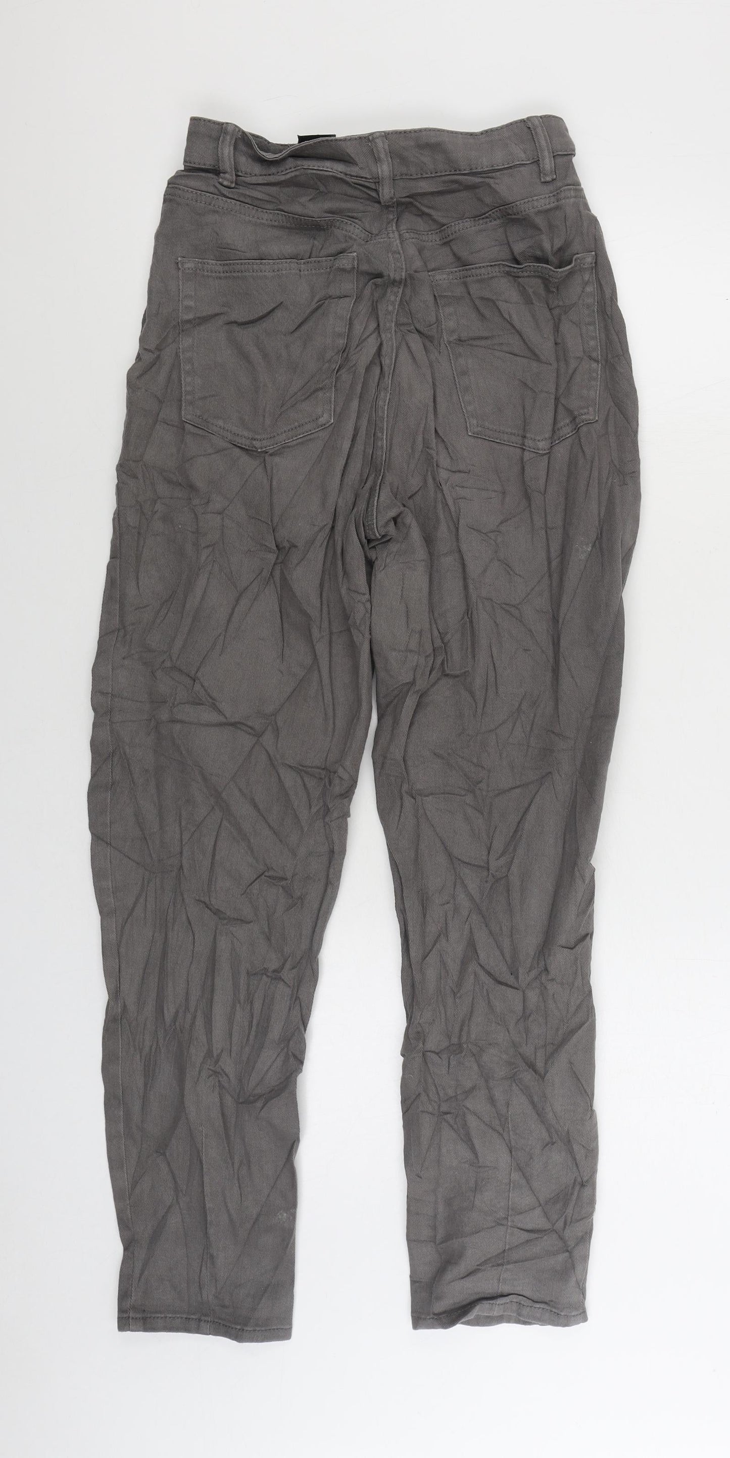 Divided by H&M Womens Grey Cotton Straight Jeans Size 8 L28 in Regular Zip