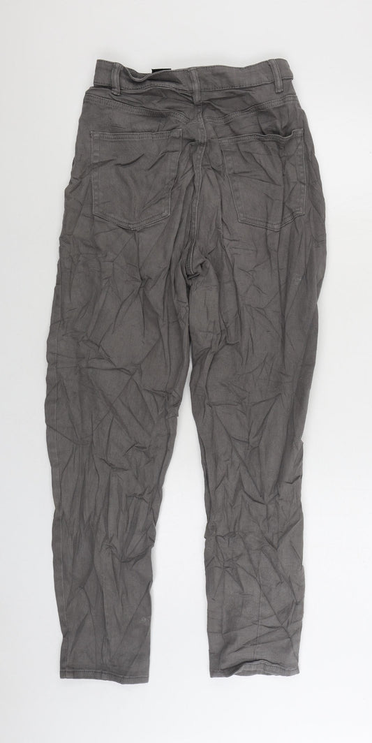 Divided by H&M Womens Grey Cotton Straight Jeans Size 8 L28 in Regular Zip