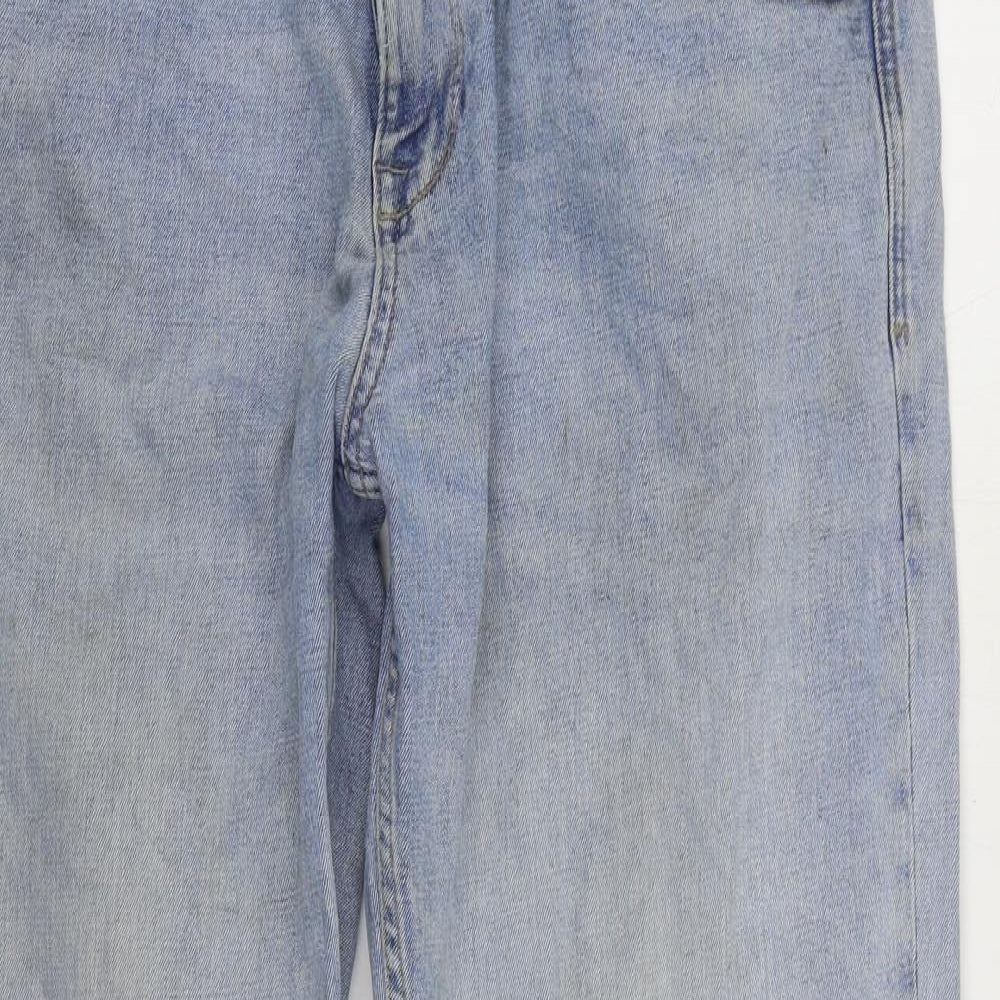 NEXT Womens Blue Cotton Straight Jeans Size 38 in L31 in Regular Zip