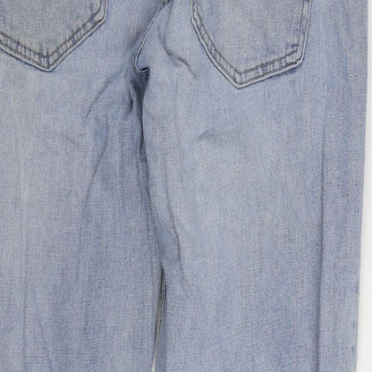 NEXT Womens Blue Cotton Straight Jeans Size 38 in L31 in Regular Zip