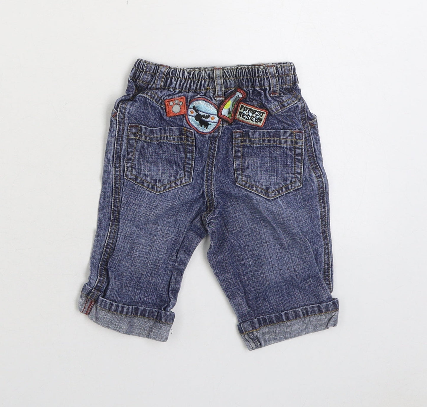 NEXT Boys Blue 100% Cotton Jogger Jeans Size 3-6 Months Pullover