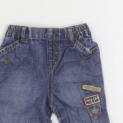 NEXT Boys Blue 100% Cotton Jogger Jeans Size 3-6 Months Pullover