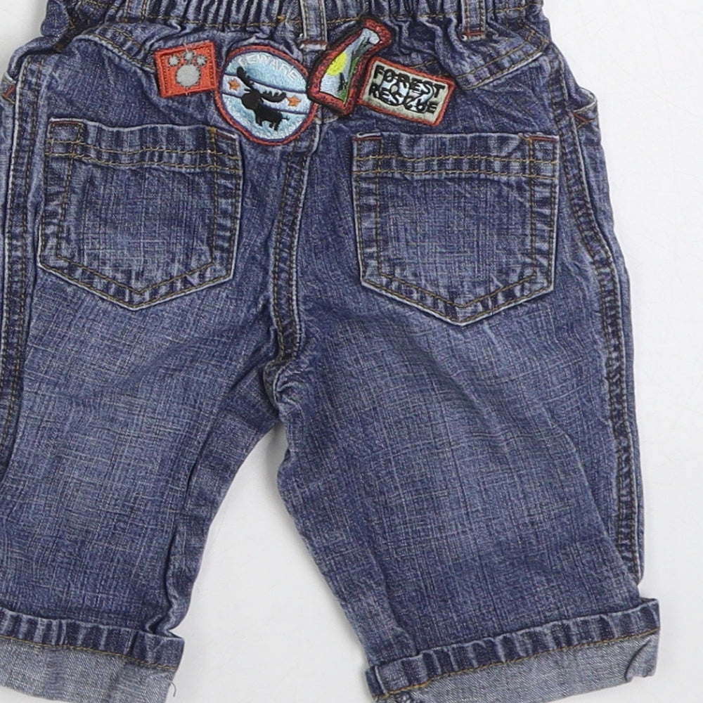 NEXT Boys Blue 100% Cotton Jogger Jeans Size 3-6 Months Pullover