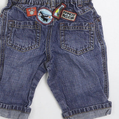 NEXT Boys Blue 100% Cotton Jogger Jeans Size 3-6 Months Pullover