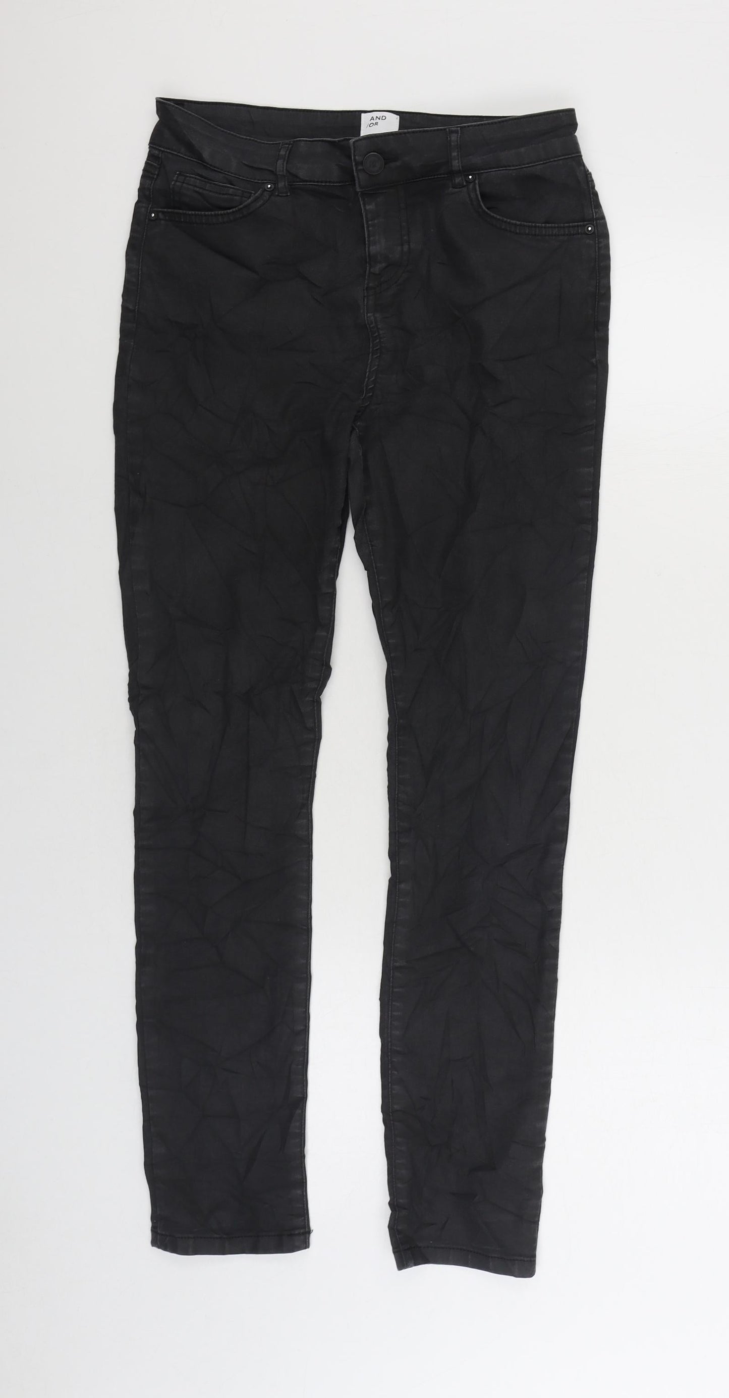 And / Or Mens Black Cotton Skinny Jeans Size 28 in L27 in Regular Zip
