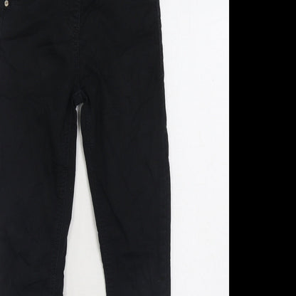 NEXT Girls Black Cotton Straight Jeans Size 11 Years Regular Zip