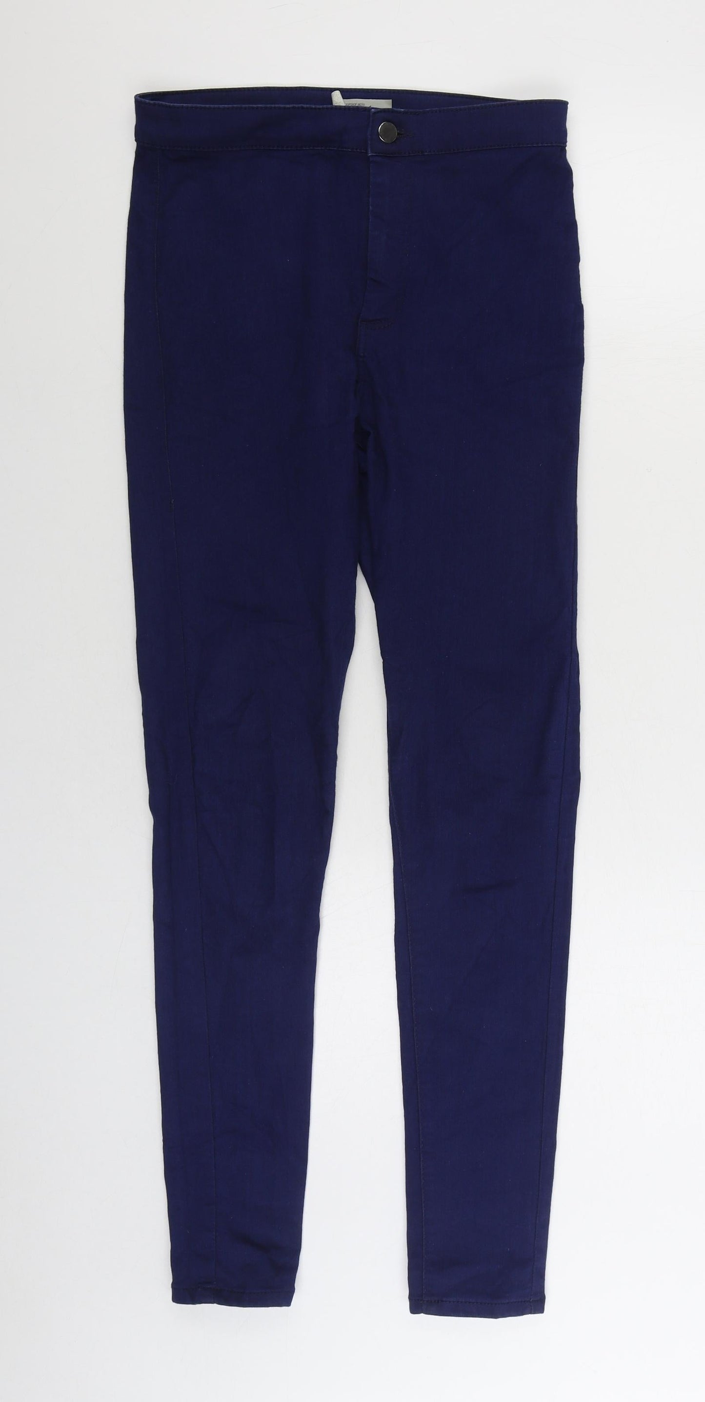 Topshop Womens Blue Cotton Skinny Jeans Size 30 in L32 in Regular Zip