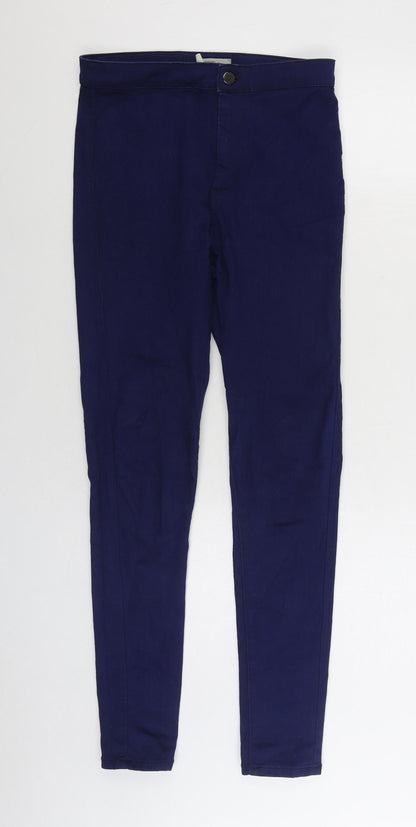 Topshop Womens Blue Cotton Skinny Jeans Size 30 in L32 in Regular Zip
