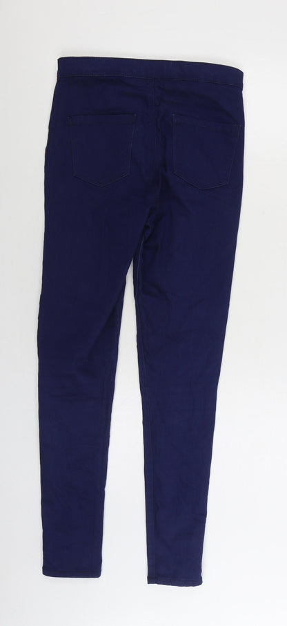 Topshop Womens Blue Cotton Skinny Jeans Size 30 in L32 in Regular Zip