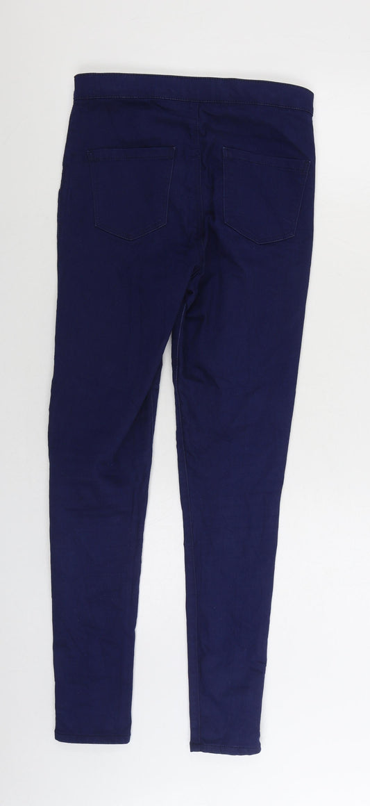 Topshop Womens Blue Cotton Skinny Jeans Size 30 in L32 in Regular Zip