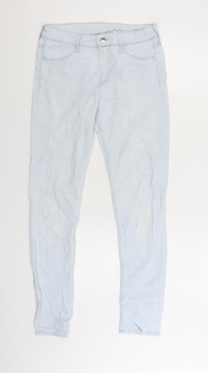 Denim & Co. Womens Blue Cotton Skinny Jeans Size 28 in L28 in Regular Zip