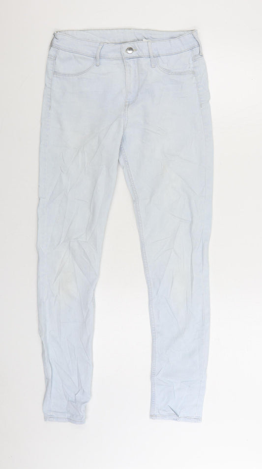 Denim & Co. Womens Blue Cotton Skinny Jeans Size 28 in L28 in Regular Zip