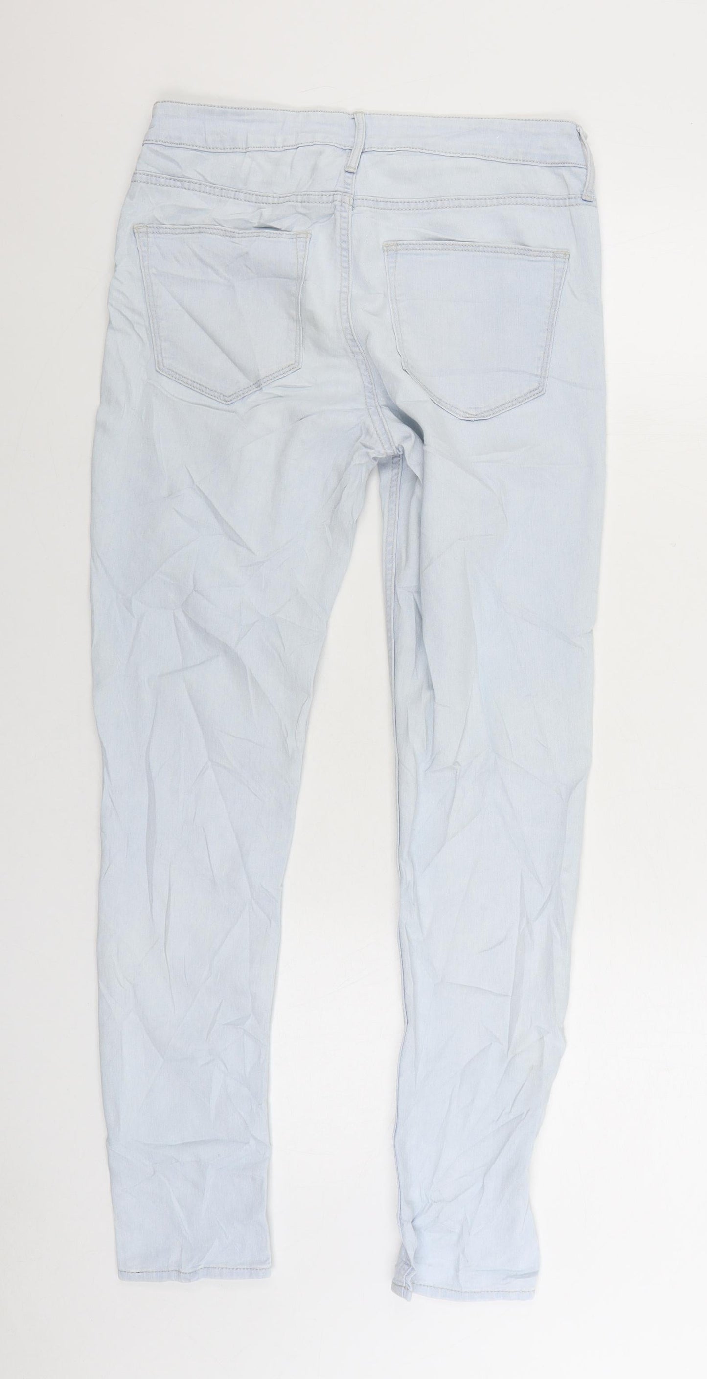 Denim & Co. Womens Blue Cotton Skinny Jeans Size 28 in L28 in Regular Zip