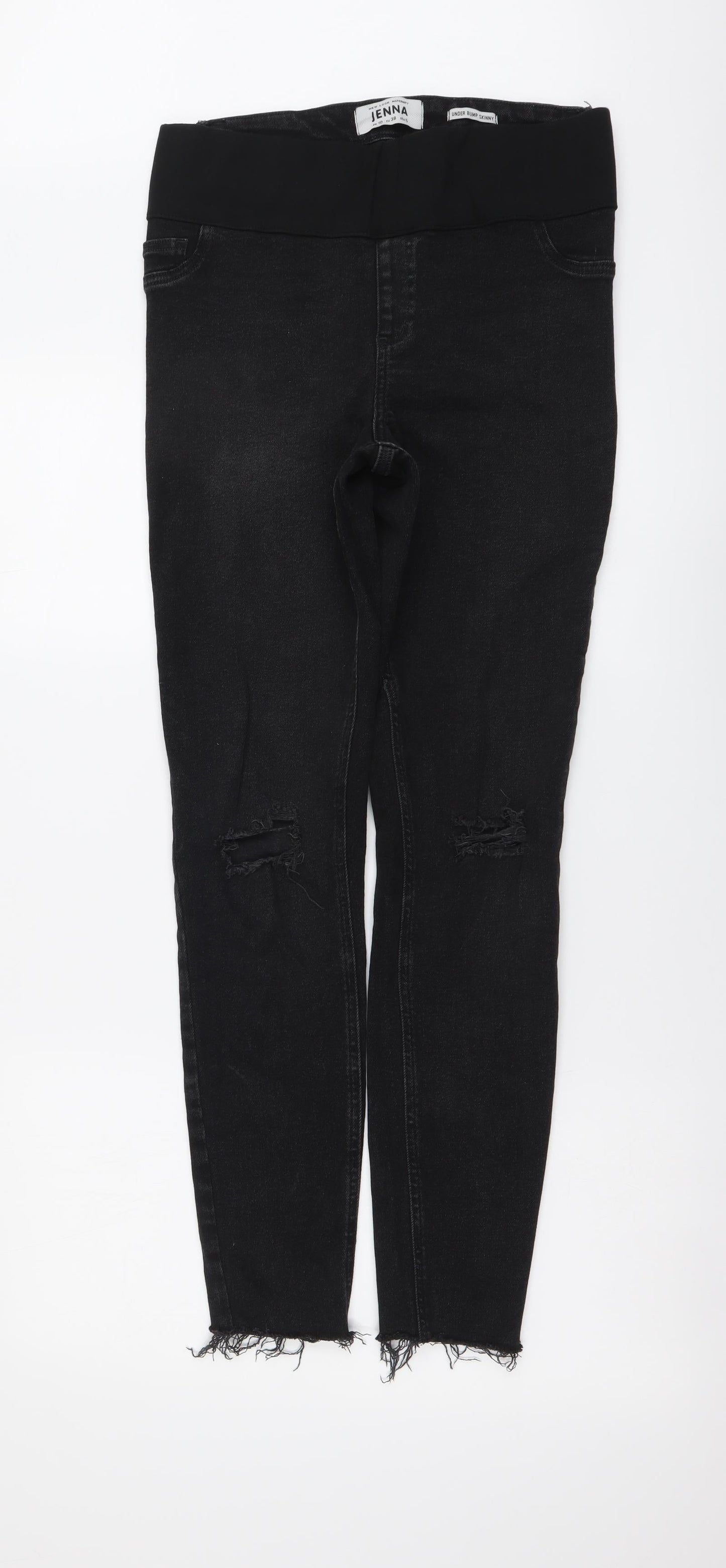 New Look Womens Black Cotton Skinny Jeans Size 10 L29 in Regular Drawstring