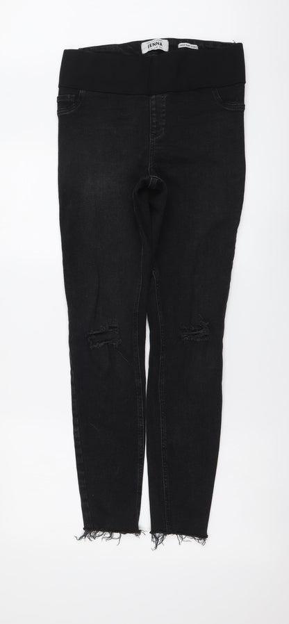New Look Womens Black Cotton Skinny Jeans Size 10 L29 in Regular Drawstring