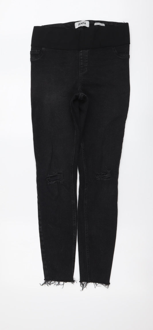 New Look Womens Black Cotton Skinny Jeans Size 10 L29 in Regular Drawstring