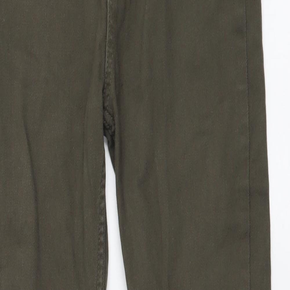 Denim & Co. Girls Green Cotton Skinny Jeans Size 10-11 Years Regular Button
