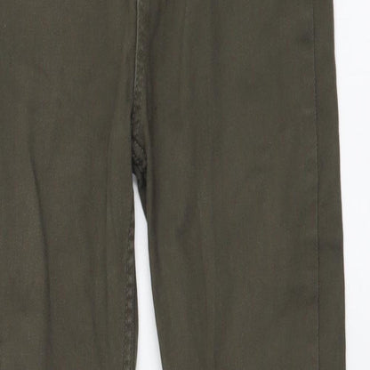 Denim & Co. Girls Green Cotton Skinny Jeans Size 10-11 Years Regular Button