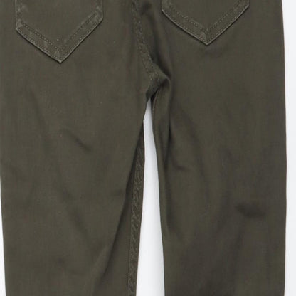 Denim & Co. Girls Green Cotton Skinny Jeans Size 10-11 Years Regular Button