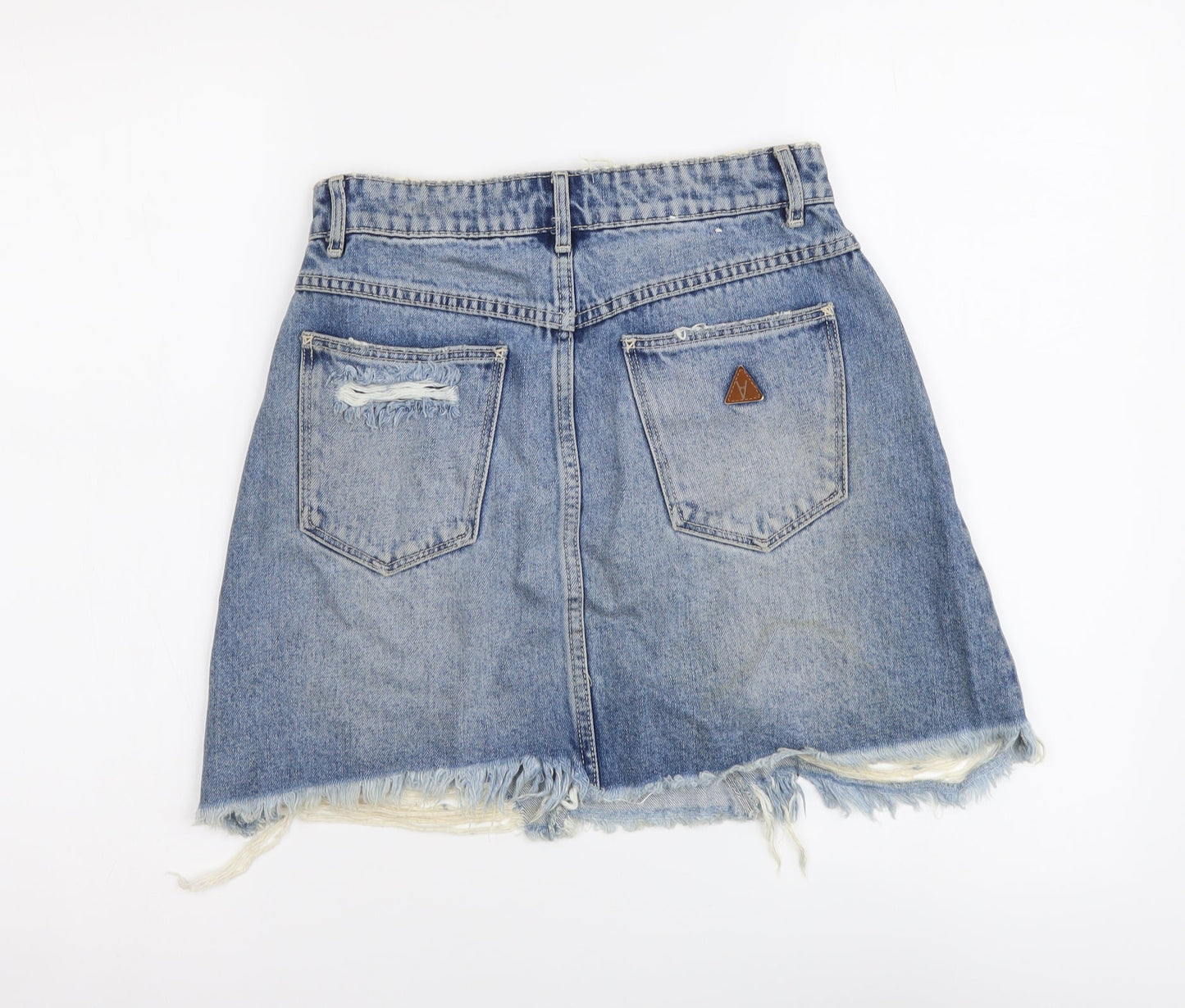 Abrand Jeans Womens Blue Cotton Mini Skirt Size 8 Button
