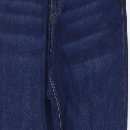 Denim & Co. Womens Blue Cotton Skinny Jeans Size 12 L27 in Regular Button