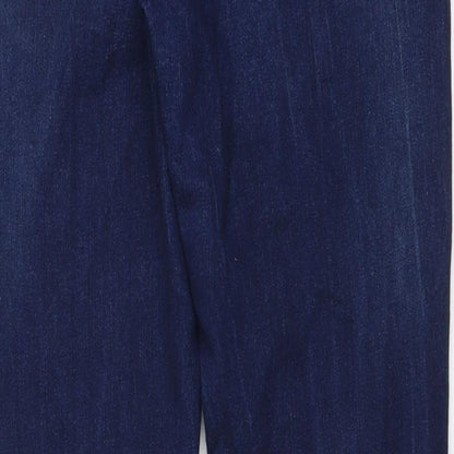 Denim & Co. Womens Blue Cotton Skinny Jeans Size 12 L27 in Regular Button