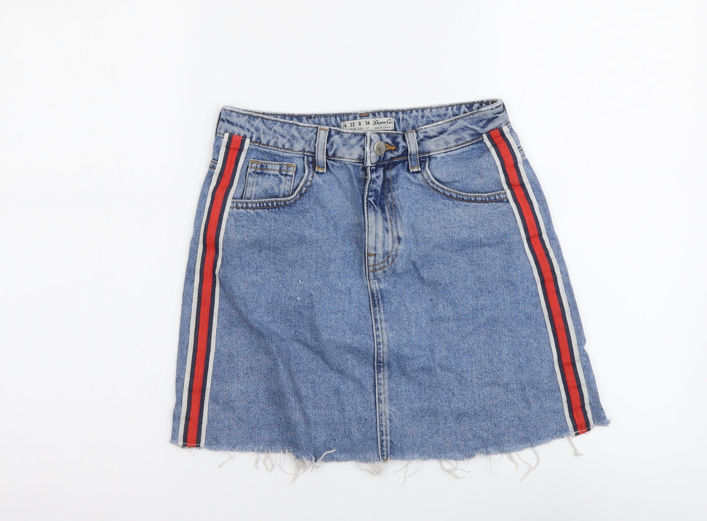 Womens UK Size 4 Denim & Co. Mini Denim Skirt