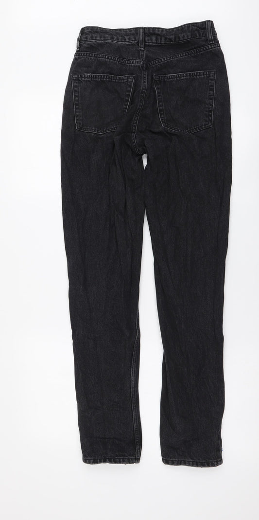 Topshop Womens Black Cotton Mom Jeans Size 26 in L34 in Regular Button