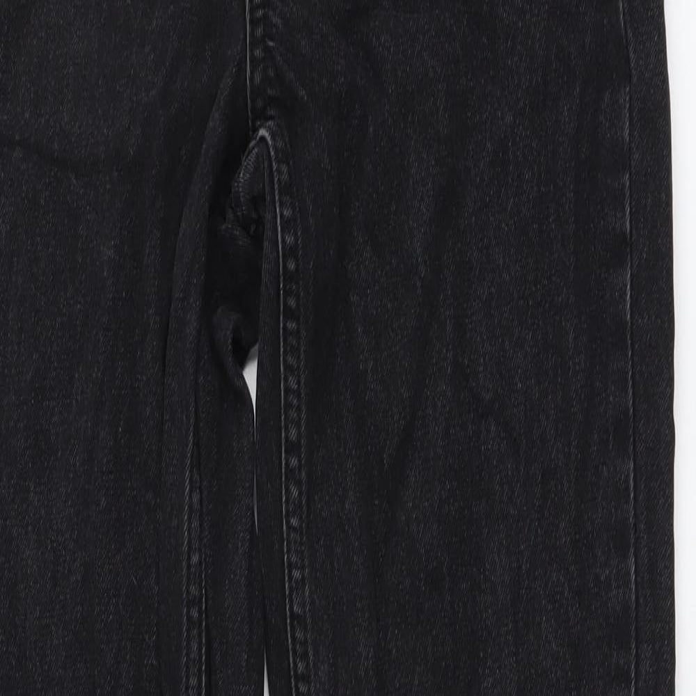 Topshop Womens Black Cotton Mom Jeans Size 26 in L34 in Regular Button
