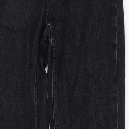 Topshop Womens Black Cotton Mom Jeans Size 26 in L34 in Regular Button